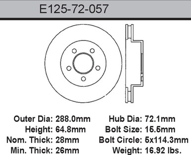 Bendix E12572057 Jeep Liberty Rotor