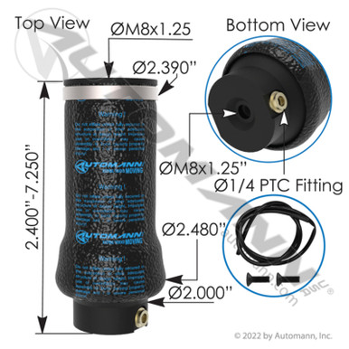ABSZ70-125 BOSTROM IH SEAT AIR BAG SPRING - Sadler Power Train Inc
