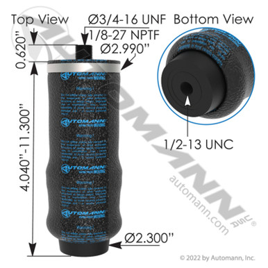 ABSZ70-7080 FREIGHTLINER CABIN AIR BAG SPRING - Sadler Power Train Inc