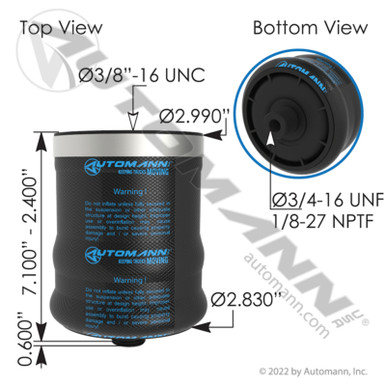 ABSZ70-7086 FORD LINK CAB AIR BAG SPRING - Sadler Power Train Inc