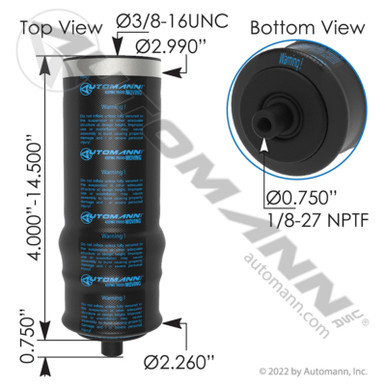 ABSZ70-7110 LINK KW NAVISTAR CAB AIR BAG SPRING - Sadler Power