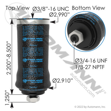 ABSZ70-7132I PETE CABIN AIR BAG SPRING - Sadler Power Train Inc