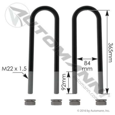 AUTOMANN U-Bolt Kit: 22-1.5 x 84mm - Buy Now