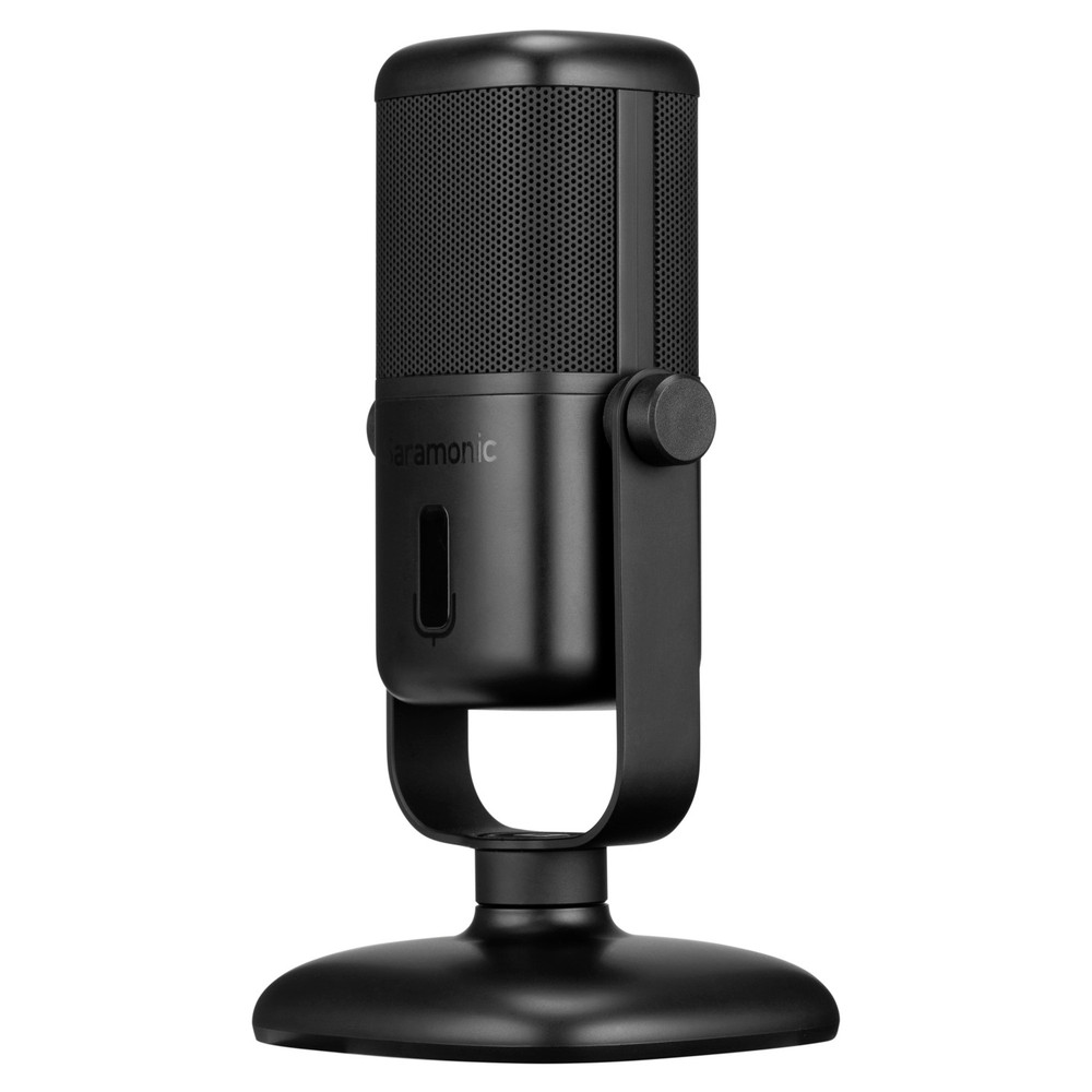 SR-MV2000 Large Diaphragm USB Studio Microphone with Magnetic Tabletop Stand, Headphone Out and Multi-colour LED for Computers and Mobile Devices