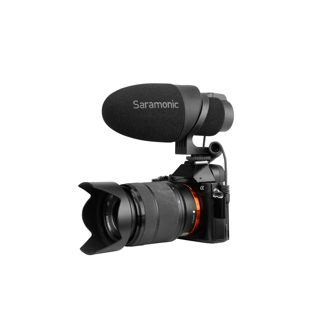 CamMic On-Camera Shotgun Microphone for DSLR, Mirrorless & Video Cameras or Smartphones & Tablets