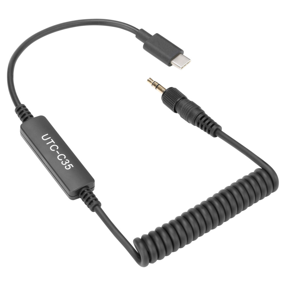 UTC-C35 Locking 1/8" (3.5mm) TRS Male to USB Type-C Output Cable with A-to-D Converter for Android Smartphones & Tablets or Computers