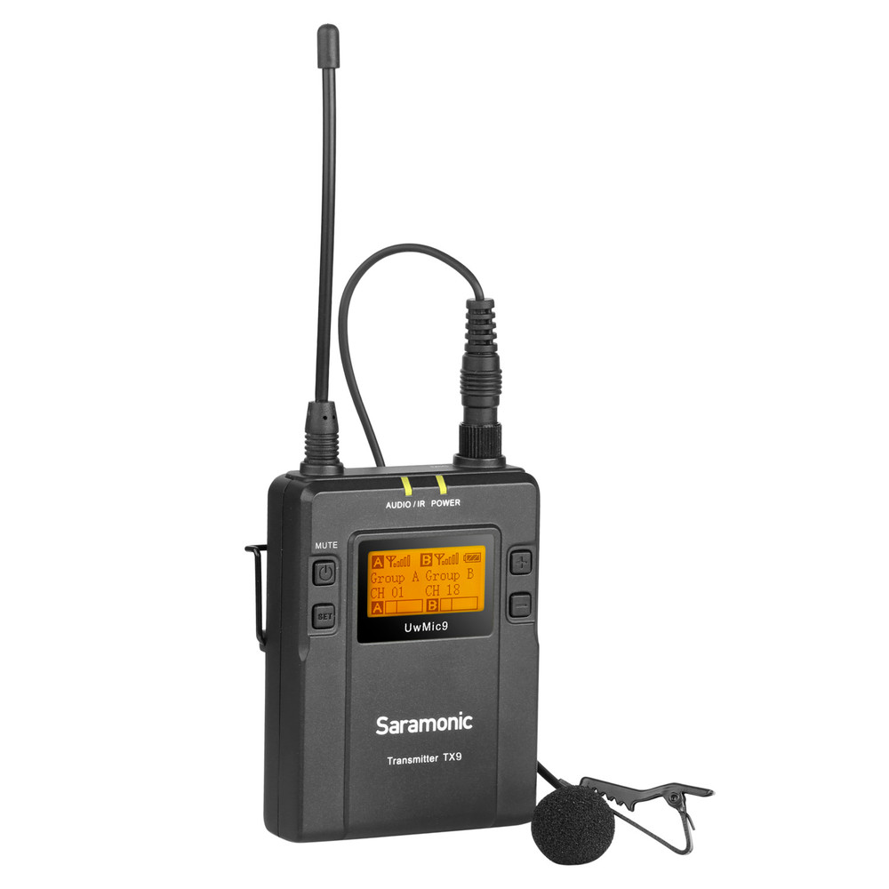 UwMic9 TX9 UHF Bodypack Transmitter & SR-M1 Omnidirectional Clip-On Lavalier for UwMic9 RX9 Receiver