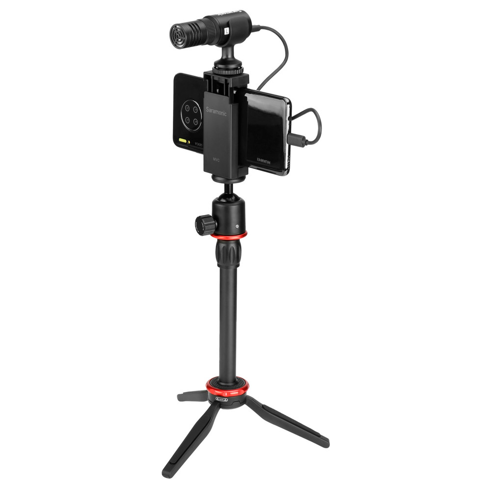 SmartMic MTV Smartphone Video and Vlogging Kit for iPhone & Android with Stereo Microphone, Phone Mount, Tripod, Headphone, Lightning & USB-C Output Cables and more