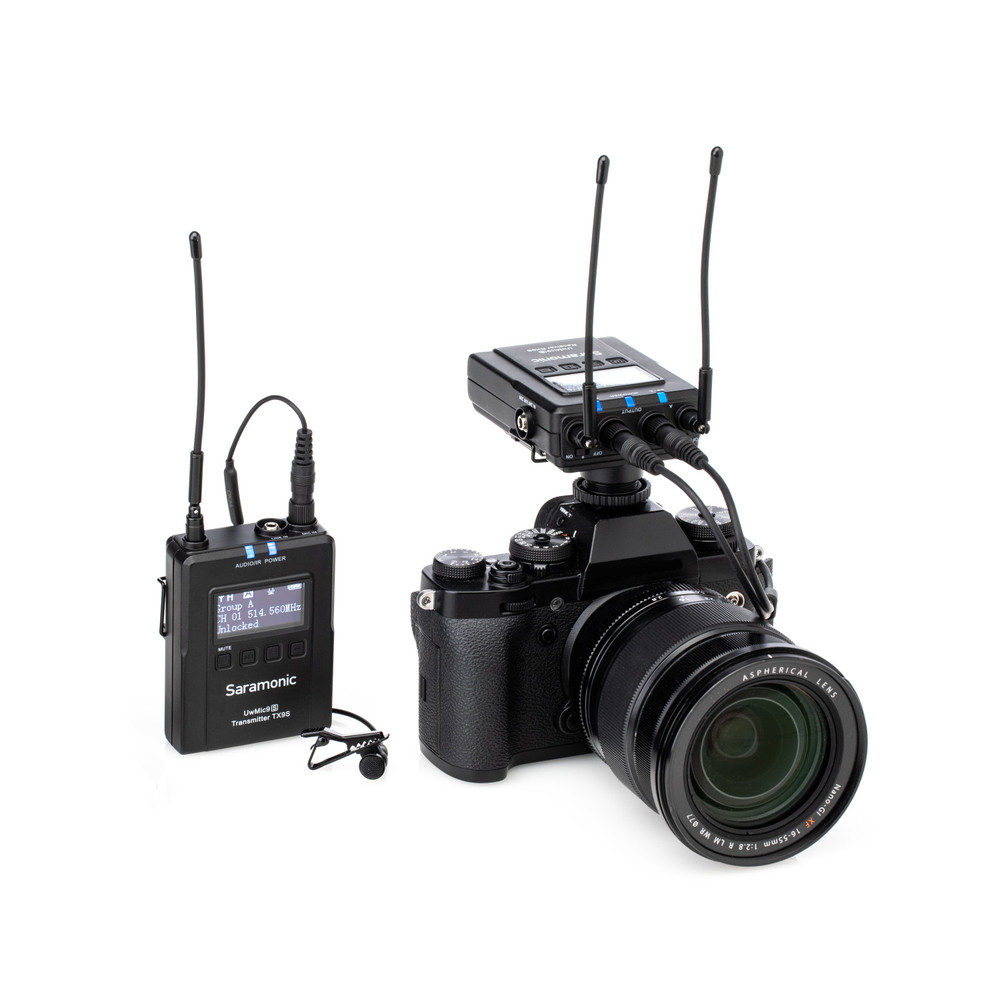 UwMic9S Kit 1 Advanced Wireless UHF Lavalier System with Dual-Channel Camera-Mount Receiver, Premium DK3A Lavalier, Li-Ion Power, Hard Case & More
