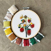 Kate Wyatt Fine Art - DIY Embroidery and Beadwork Kit - Strawberry Blossoms (5")