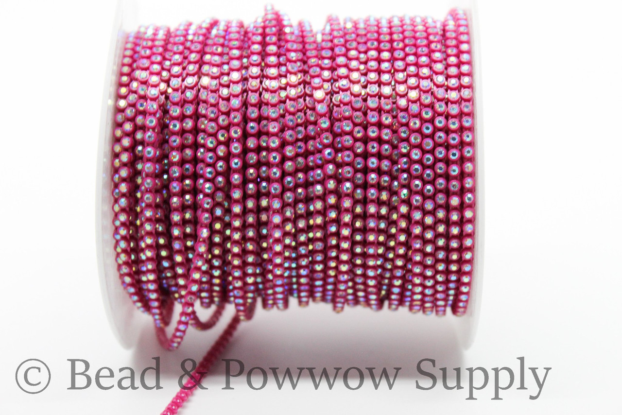 Chinese SS6 Fuchsia-Crystal AB - Bead & Powwow Supply