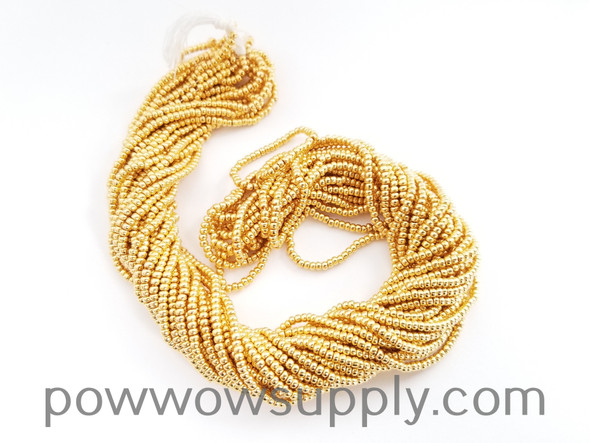 11/0 Seed Beads Metallic 24k Gold Plated