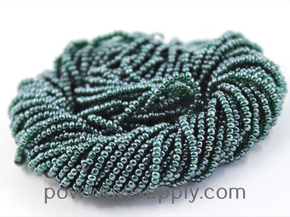 11/0 Seed Beads Transparent Luster Dark Green