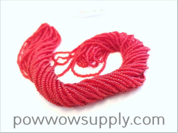 13/0 Seed Beads Transparent Red