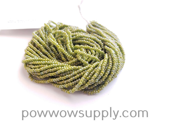 11/0 Seed Beads Opaque AB Olive