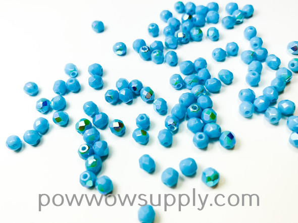 4mm Fire Polish Opaque AB Light Turquoise 4mm Fire Polish Opaque AB Light Turquoise