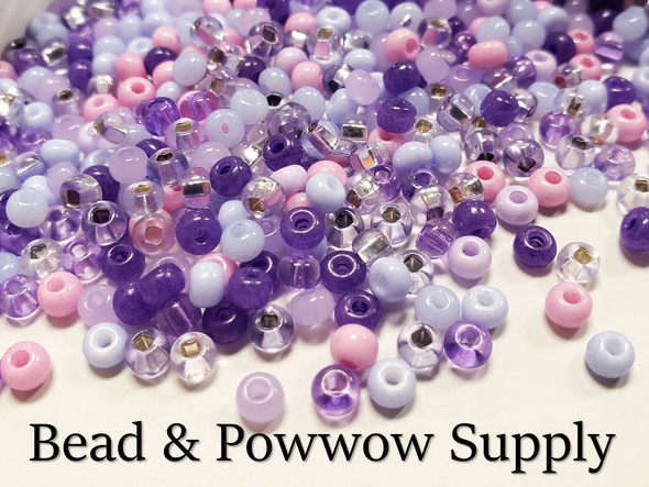 8/0 Seed Bead  Purple Parasols (tints)