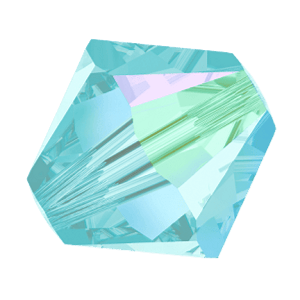 6mm Preciosa Crystal Bicones Aqua Bohemica AB