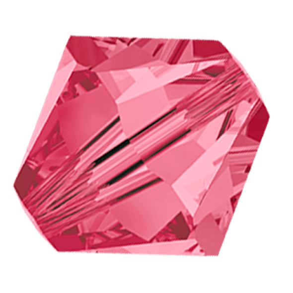 6mm Preciosa Crystal Bicones Indian Pink
