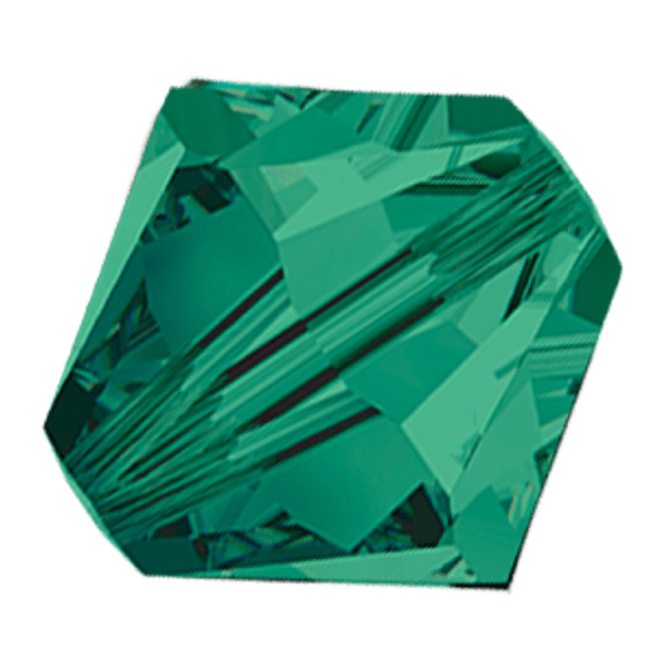 6mm Preciosa Crystal Bicones Emerald