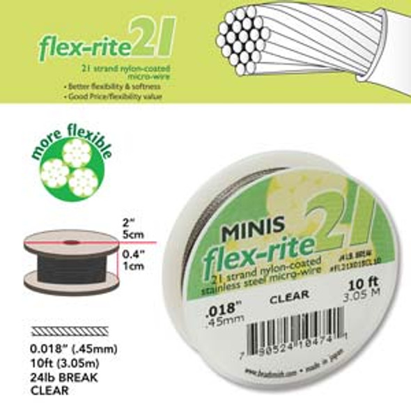 FLEXRITE 21 STRAND 0.018 CLEAR- 10 FT