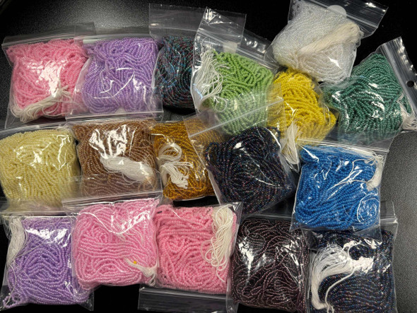 11/0 Seed Bead Grab Bag Full Kilo Option - photo is for reference only. Actual product will vary.