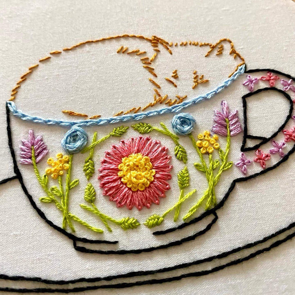 Stitches By Tiff - Catpuccino Craft DIY Coffee Cat Embroidery Kit