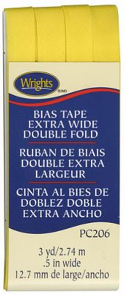 Bias Tape ExtraWide Double Fold Canary 206 86 