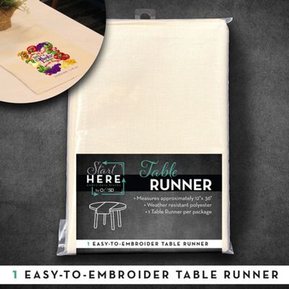 Table Runner 12 in x36 in White Table Runner 12 in x36 in White