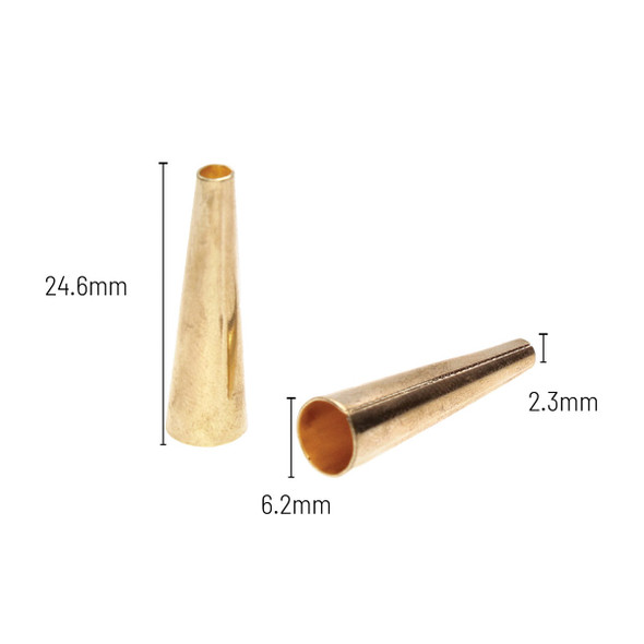 Metal Cones 24.6mm Gold Plated (Bag of 24) Metal Cones 24.6mm Gold Plated (Bag of 24)