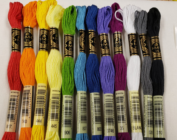 DMC Embroidery Floss Rainbow Set (12 skeins)