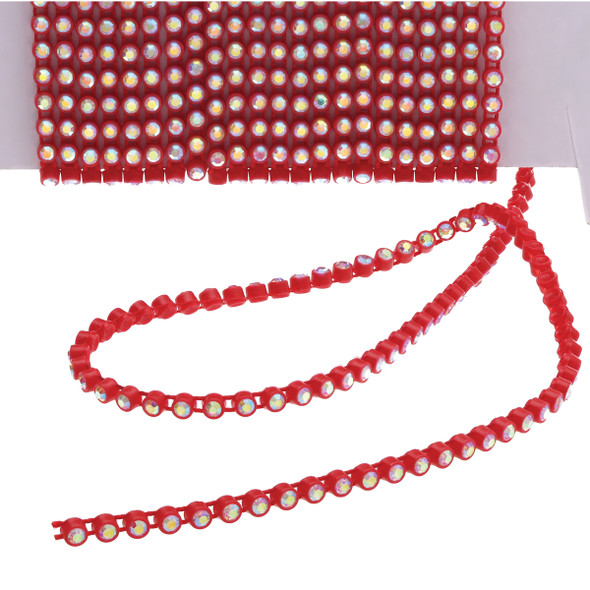 SS8 Rhinestone Banding 10 Yard Card - Red