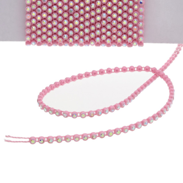 SS6 Rhinestone Banding 10 Yard Card - Pink