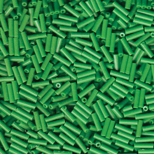 Miyuki #2 (6mm) Bugle Beads Opaque Green