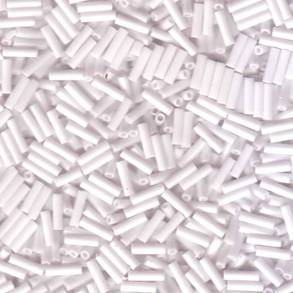 Miyuki #2 (6mm) Bugle Beads Opaque White
