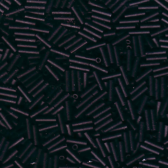 Miyuki #2 (6mm) Bugle Beads Matte Black AB