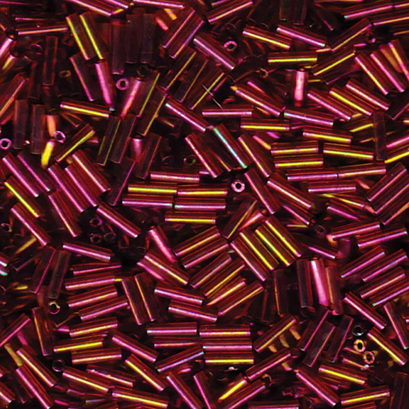 Miyuki #2 (6mm) Bugle Beads Dark Topaz Rainbow Gold