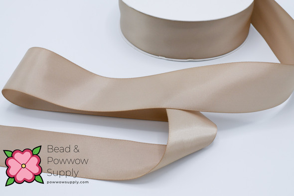 Double Face Satin Ribbon Light Tan - sold by the yard