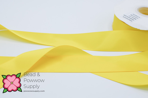 Double Face Satin Ribbon Yellow - sold by the yard