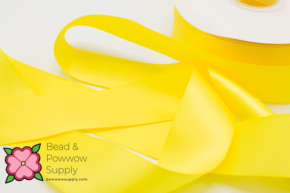 Double Face Satin Ribbon Canary - sold by the yard