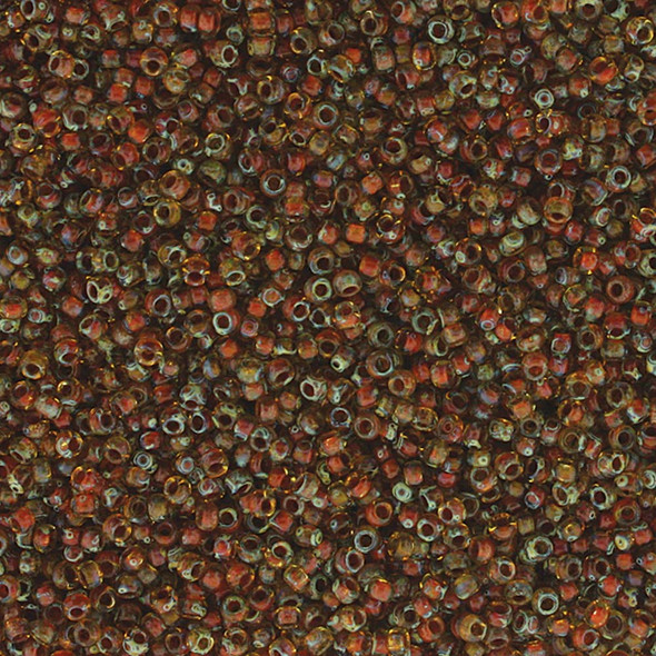 Miyuki 11/0 Seed Beads Picasso Saffron Transparent