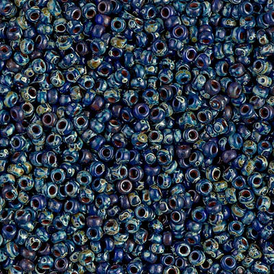 Miyuki 11/0 Seed Beads Picasso Opaque Cobalt