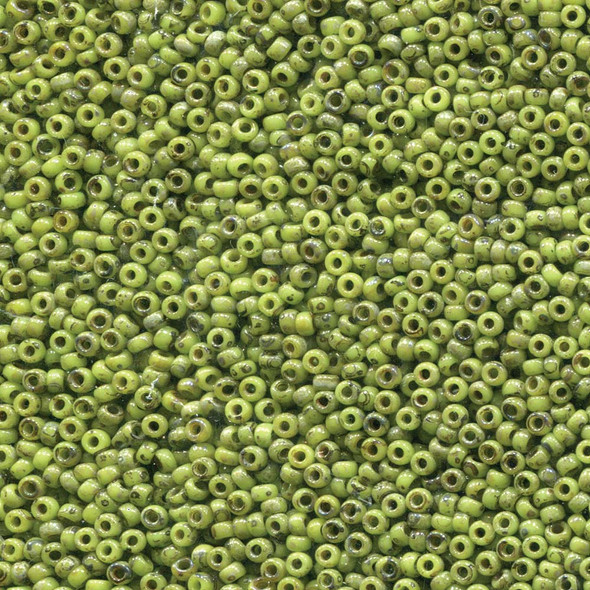 Miyuki 11/0 Seed Beads Picasso Charteuse Matte