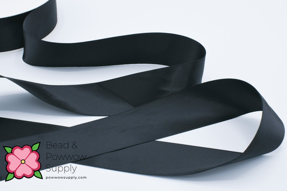7/8" Double Face Satin Ribbon Black - sold by the yard