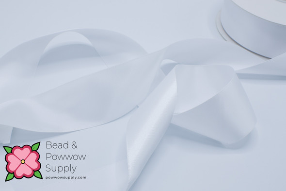 7/8" Double Face Satin Ribbon White - sold by the yard