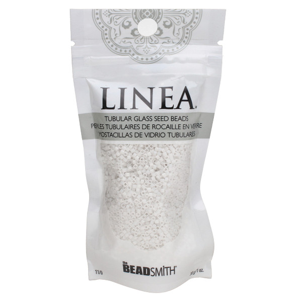 11/0 Linea Beads 002 White - 30 gram bag