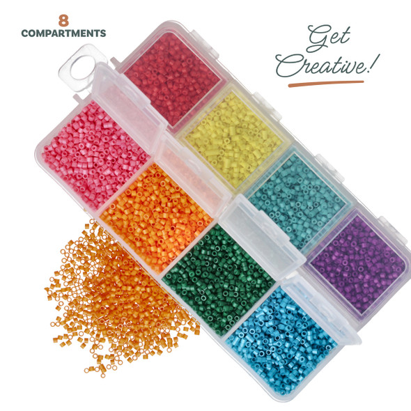 11/0 Linea Beads Mix Rainbow - 8 colors, 6 grams each