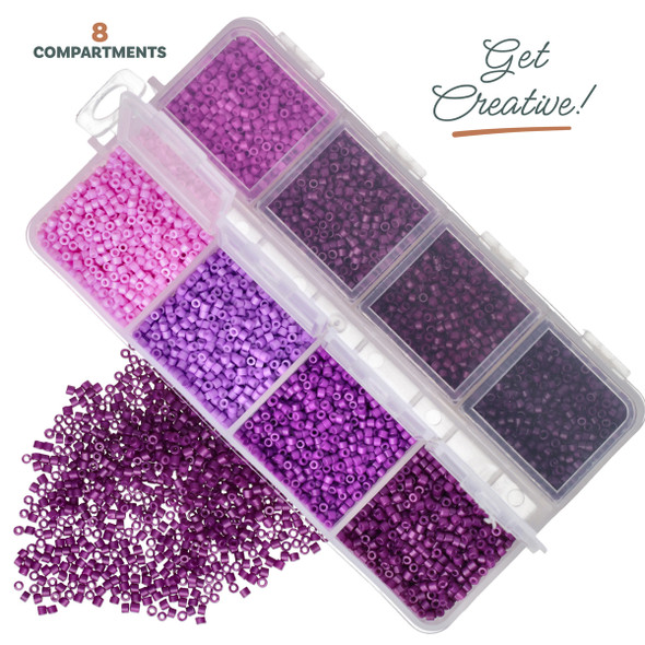 11/0 Linea Beads Mix Violet Vibes - 8 colors, 6 grams each