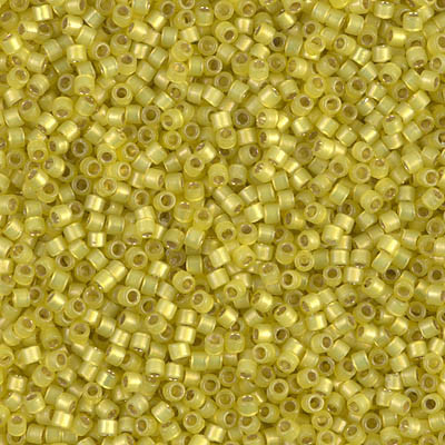 11/0 Delica Bead Silver Lined Duracoat Semi-Frosted Citron