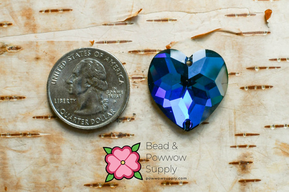 Swarovski 3285 Heart 24mm Bermuda Blue Sew-on (sold invidually)